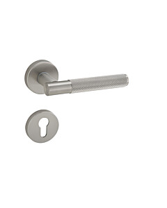 Türbeschlag TITAN 07 CROSS CUT – Türklinke mit Diamant Cut in VAM Edelstahlfarben matt – PZ